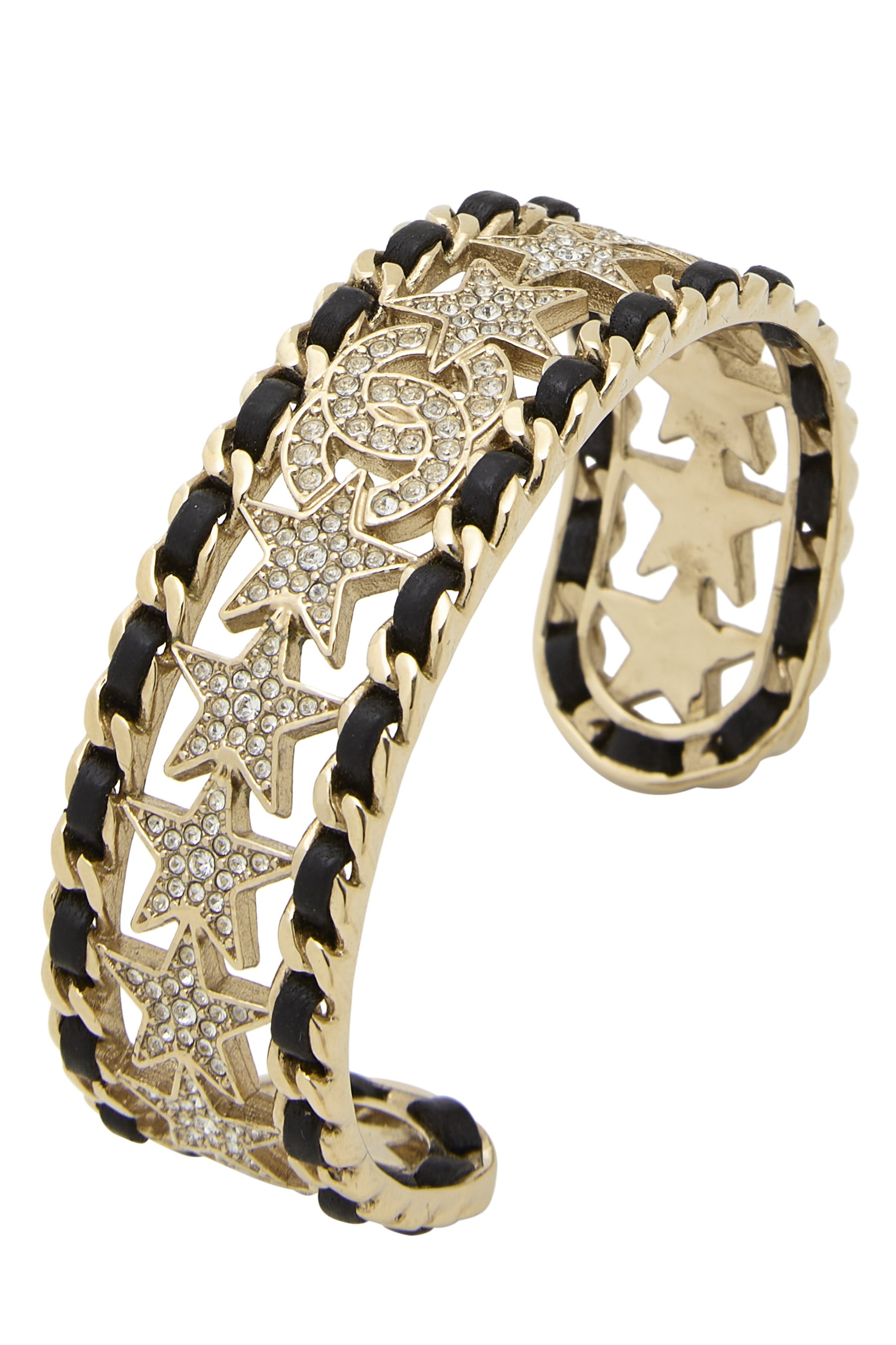 Gold & Crystal 'CC' Cuff