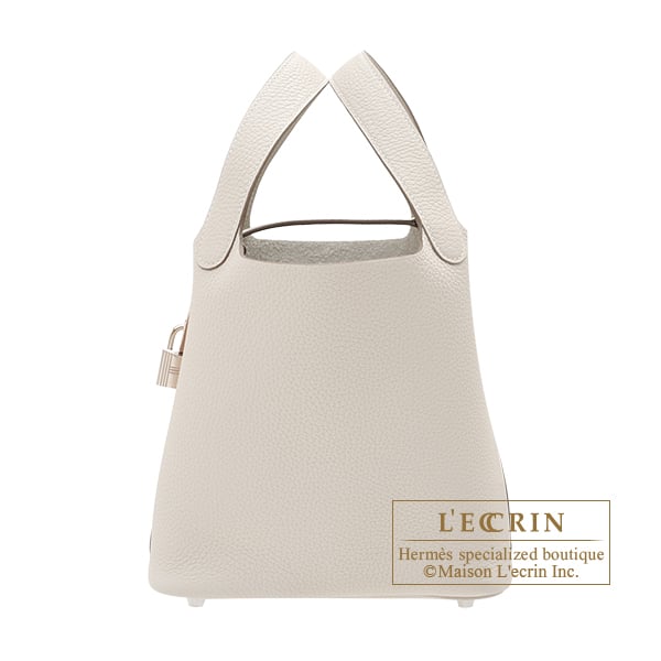 Hermes Picotin Lock bag 18/PM Craie Clemence leather Silver hardware