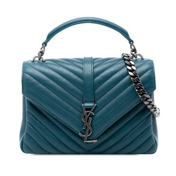 Lambskin Medium Quilted Chevron Sheepskin College Satchel