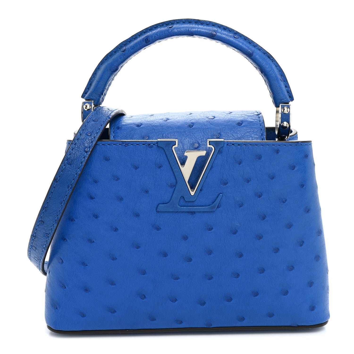 Louis Vuitton Ostrich Capucines Mini Saphir