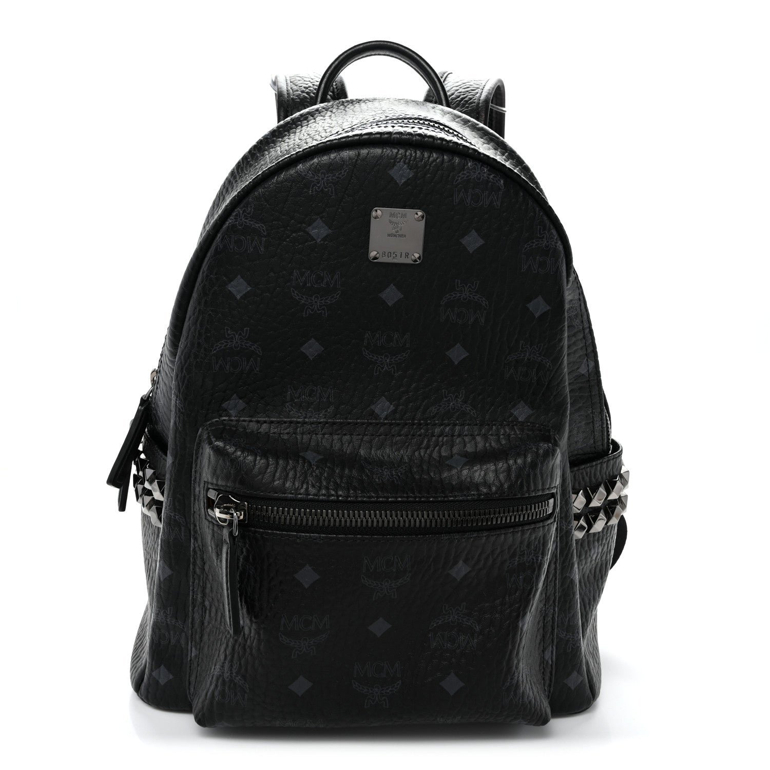 MCM Visetos Small Side Stud Stark Backpack Black