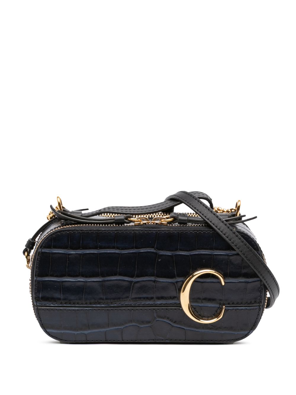 2020 Mini Croc Embossed Leather C Vanity Bag satchel