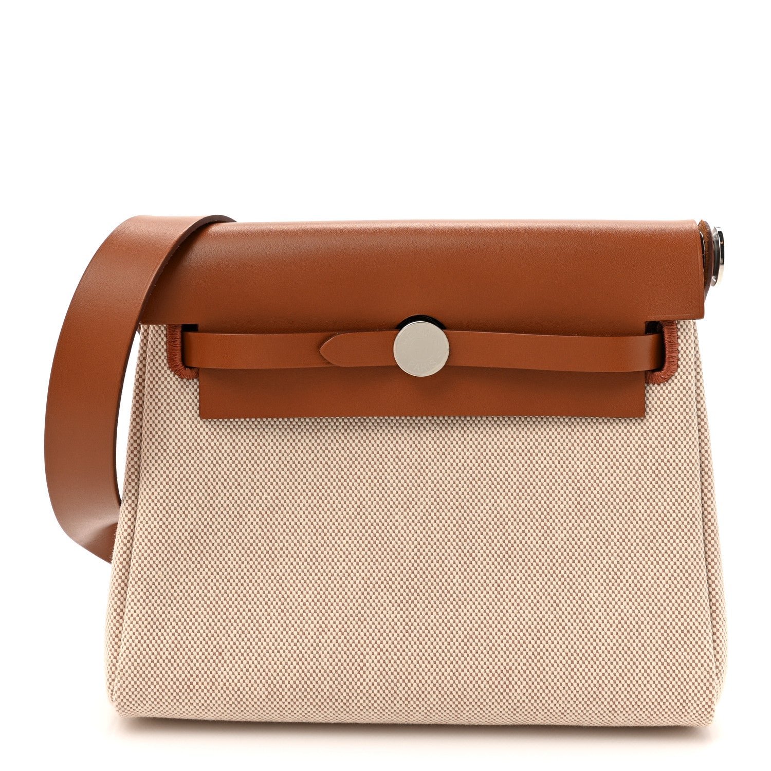 Hermes Military Toile Vache Hunter Herbag Zip Retourne 20 Ecru Beige Fauve