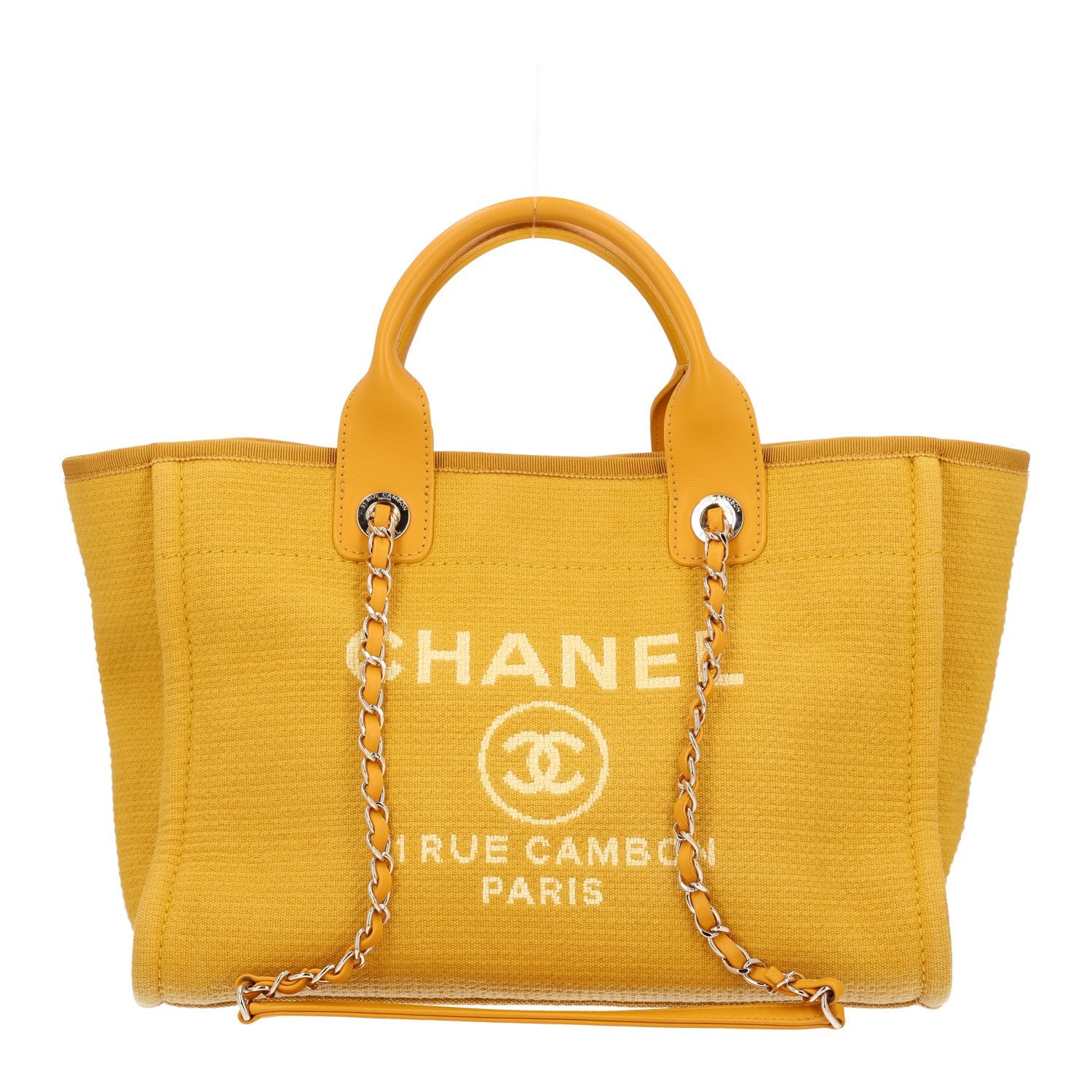 Chanel Mixed Fibers Small Deauville Tote Yellow