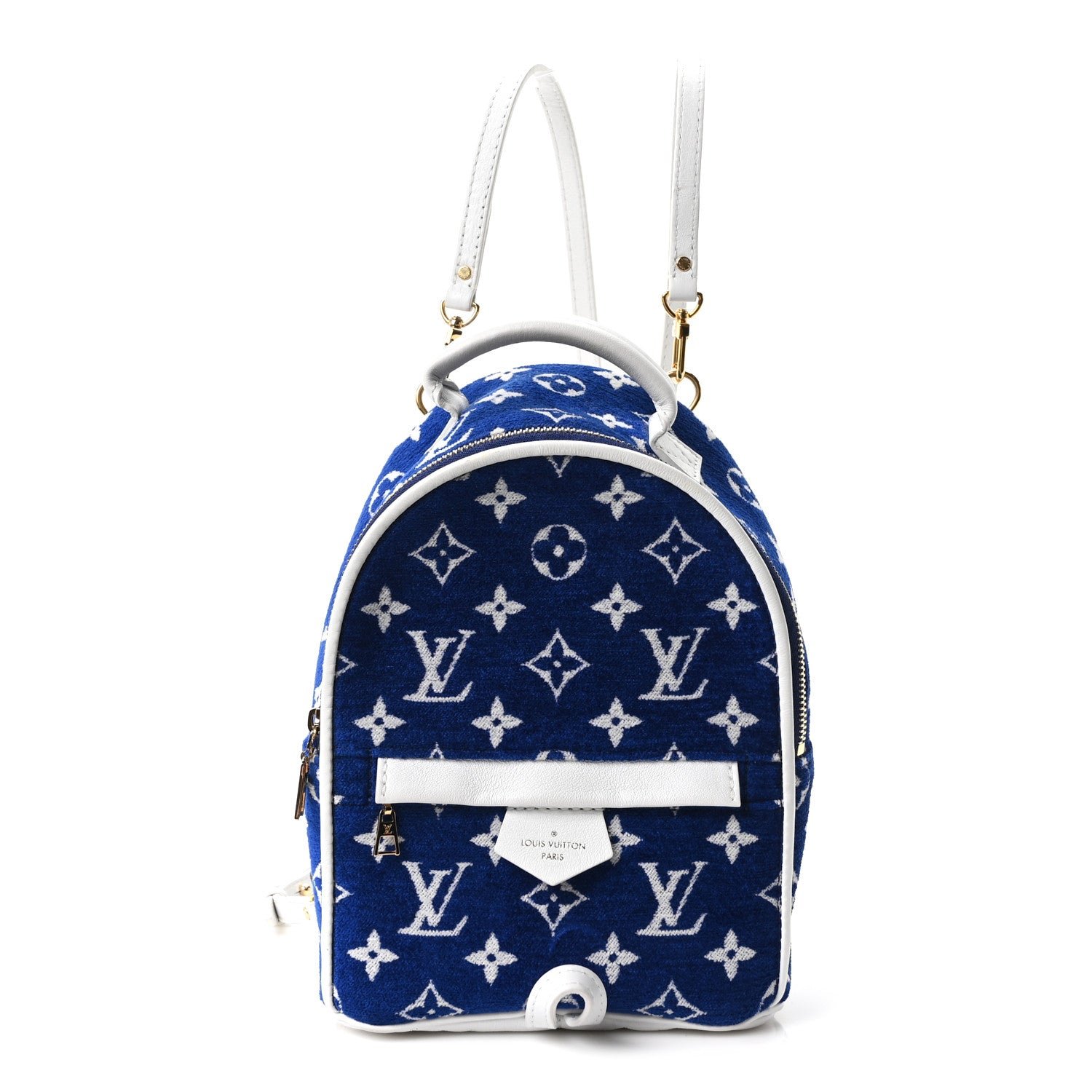 Louis Vuitton Jacquard Velvet Monogram Palm Springs Backpack Mini Blue