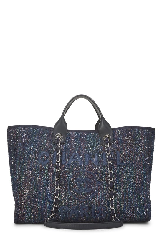 Navy Sequin Canvas Deauville Medium NM