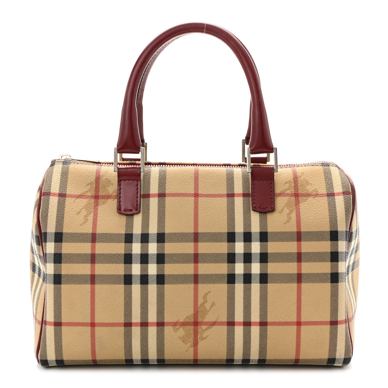 Burberry Haymarket Check Bowling Bag Red