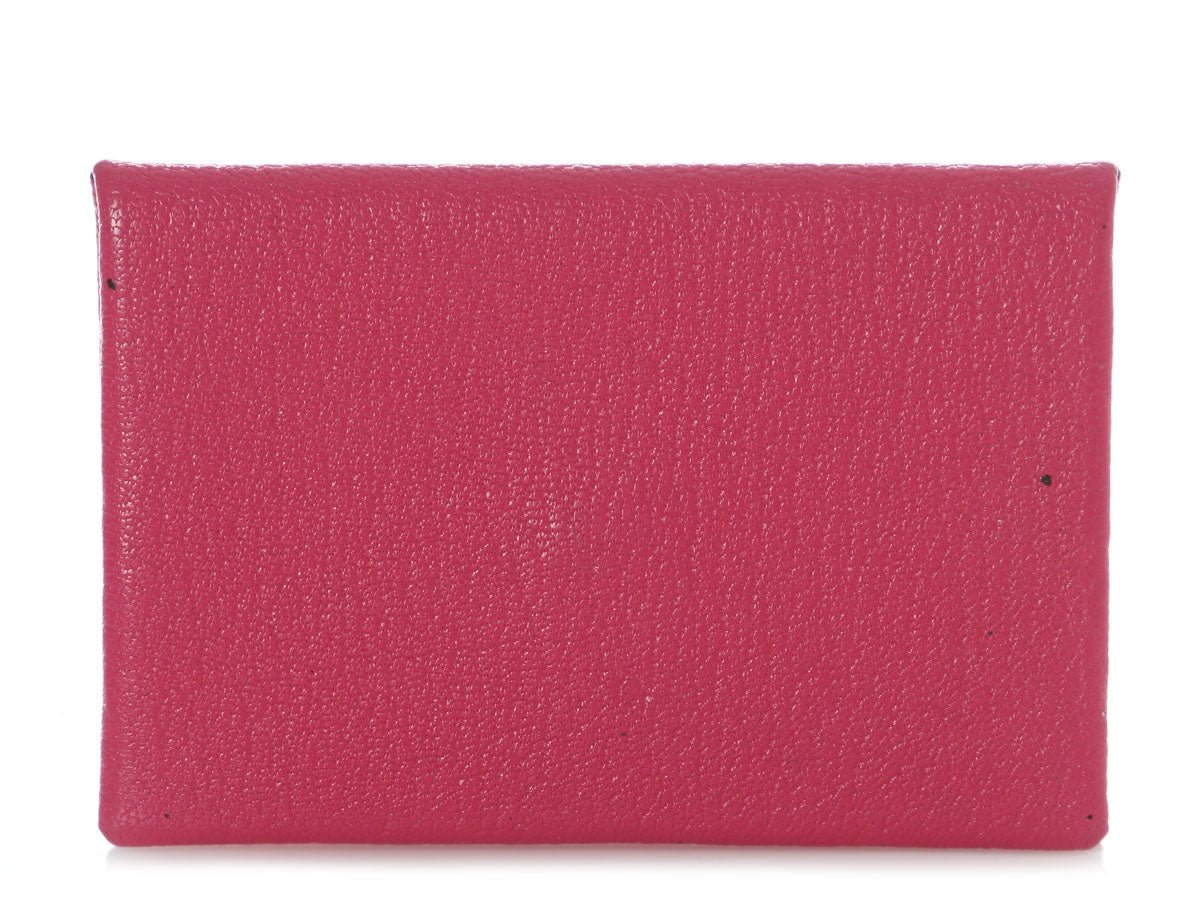 Hermes Hermès Pink Chèvre Calvi Card Holder
