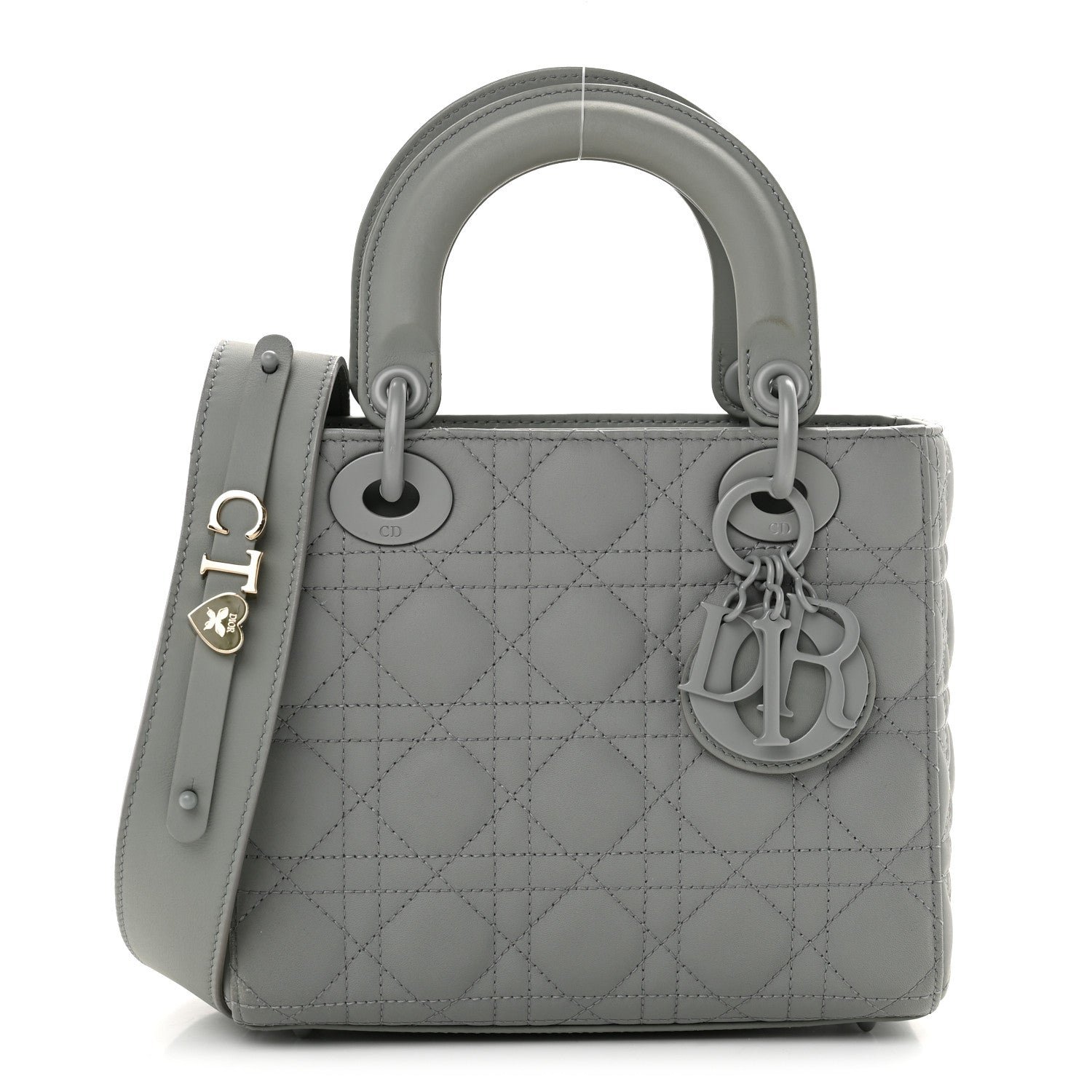 Christian Dior Ultra Matte Calfskin Cannage Small My ABCDior Lady Dior Grey