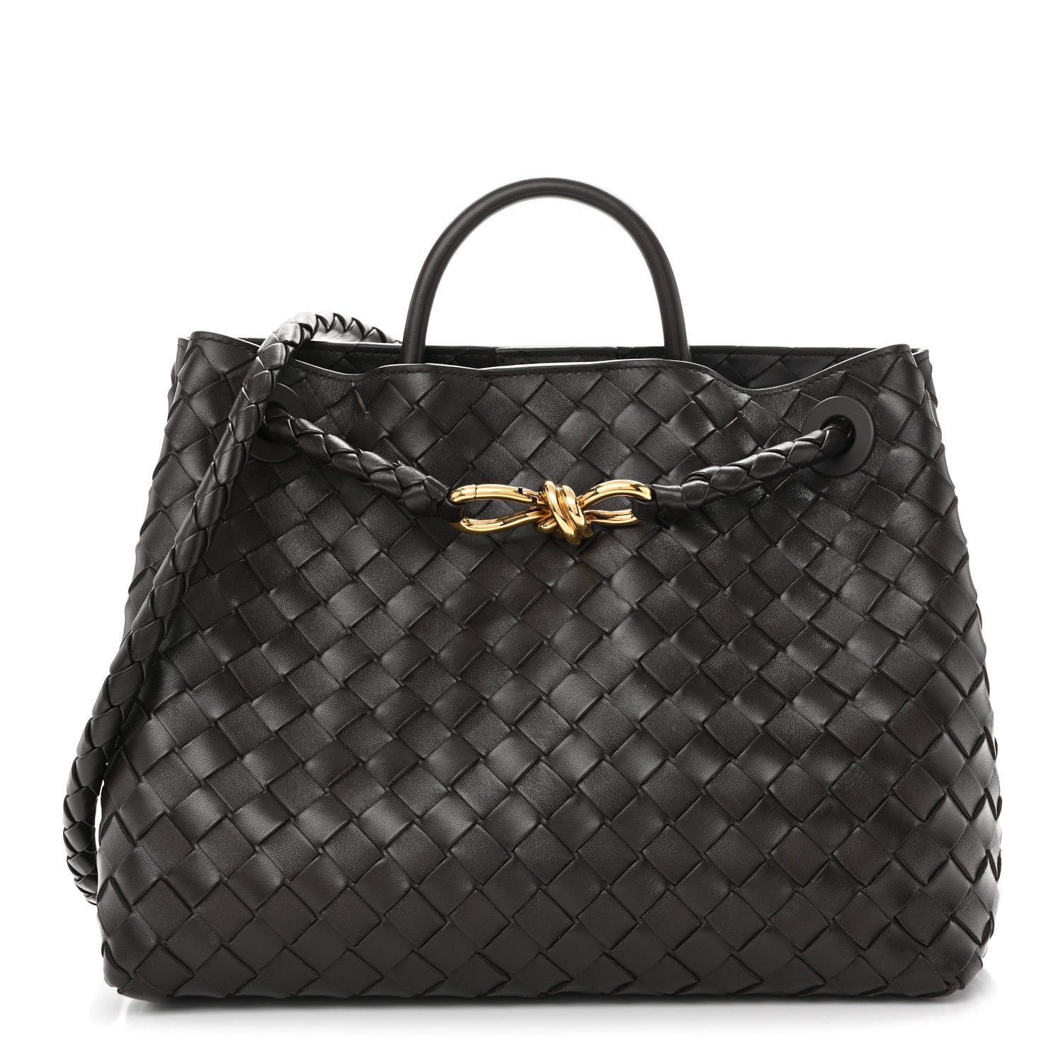 Bottega Veneta Nappa Intrecciato Medium Andiamo Shoulder Bag Fondant