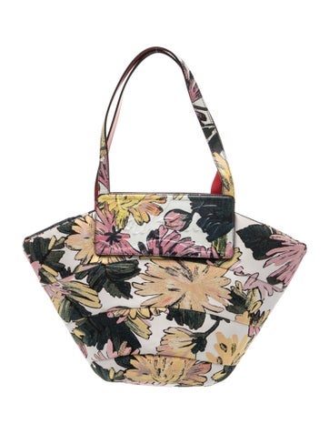 Canva Floral Embroidered Loubishore Tote bag