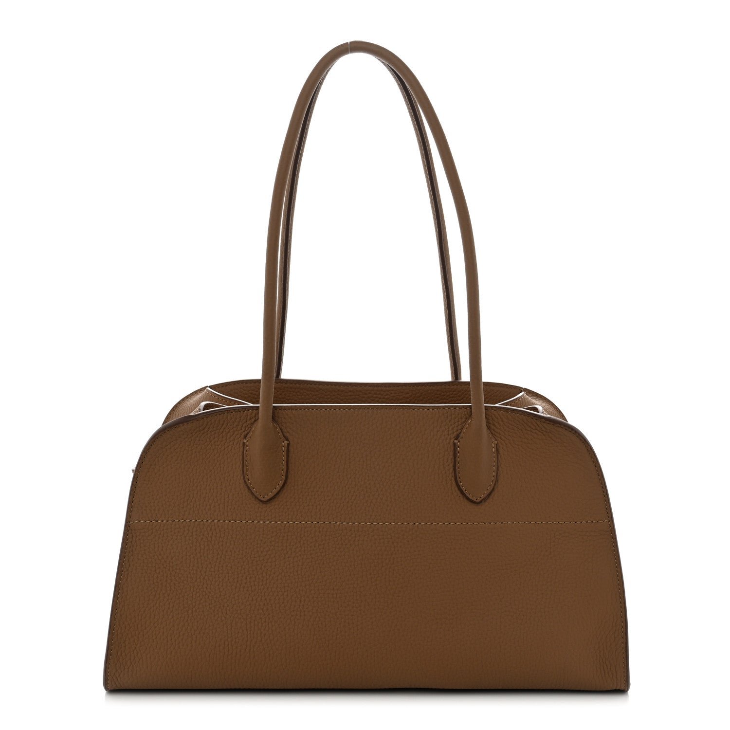 The Row Matte Grained Calfskin Margaux Shoulder 12 Sandpit
