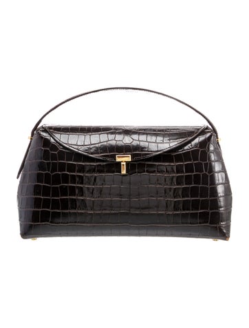 TOTEME Embossed Leather T-Lock Top-Handle