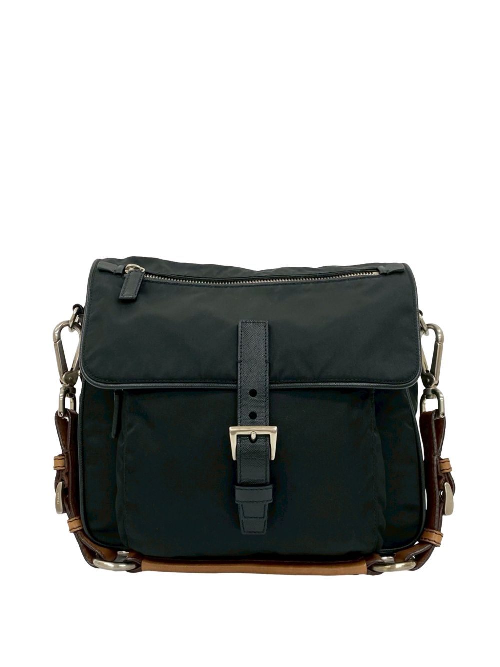 Prada 2013-2025 Saffiano Trimmed Tessuto shoulder bag