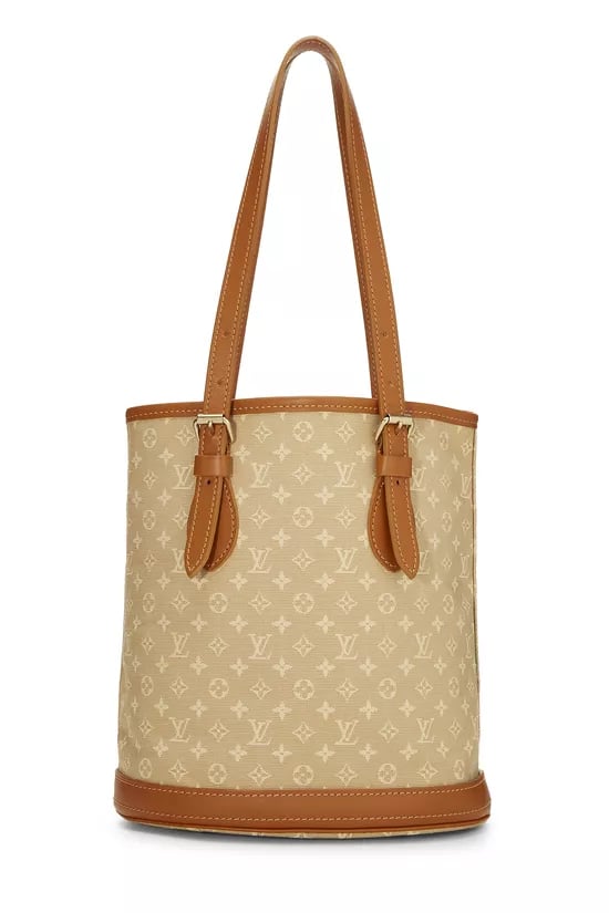 Beige Monogram Mini Lin Bucket PM