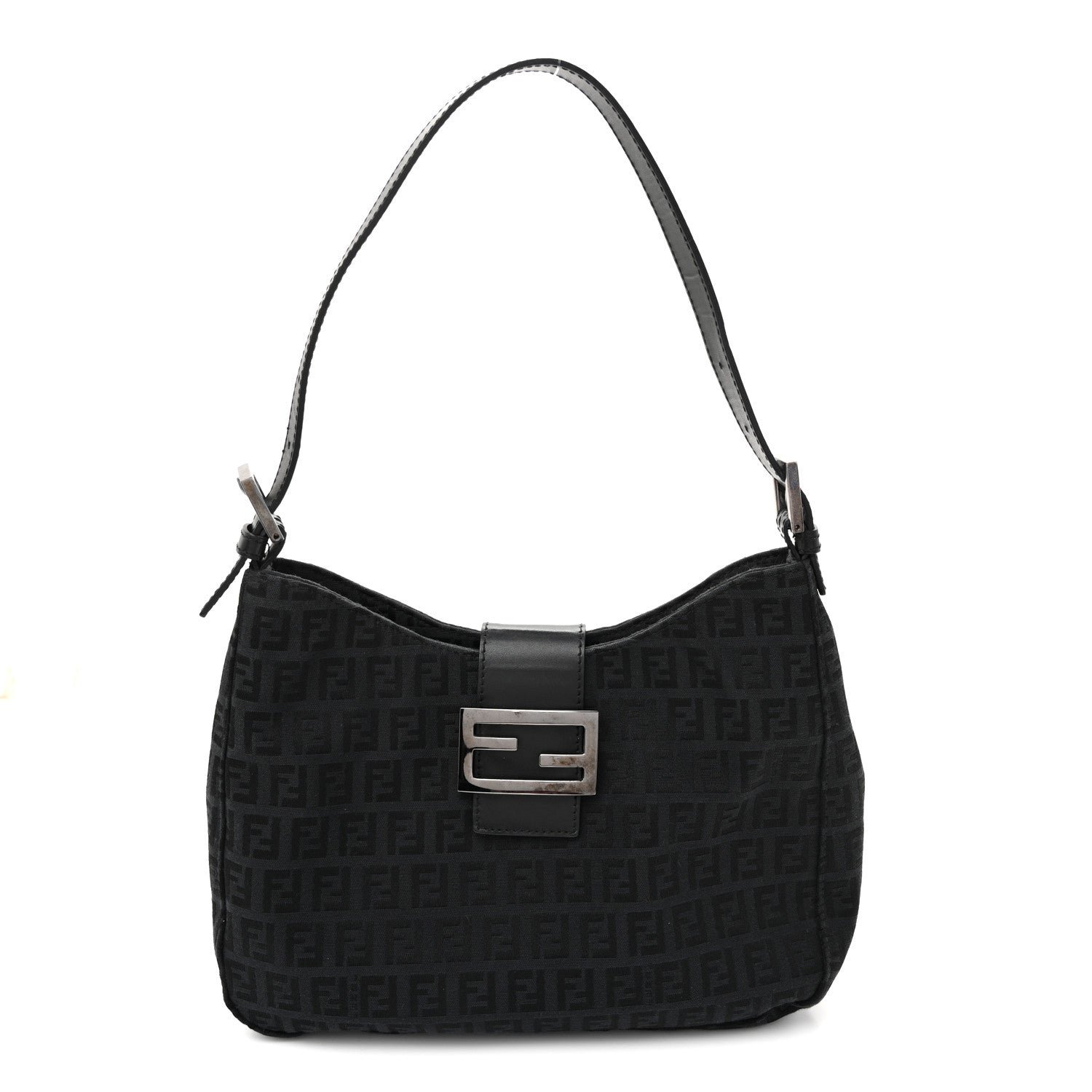 Fendi Zucchino Small Hobo Black
