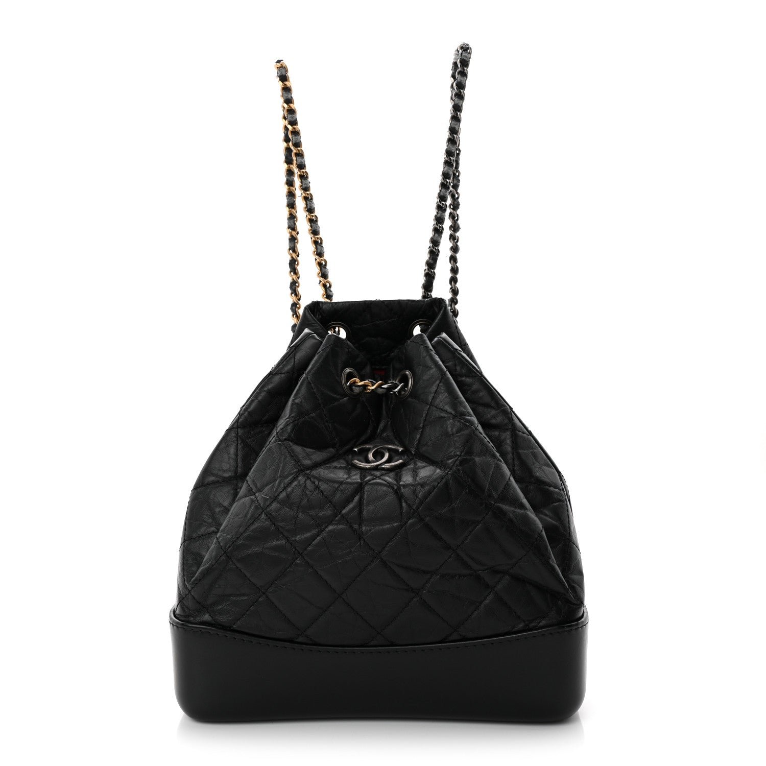 Chanel Aged Calfskin Quilted Small Gabrielle Backpack Black