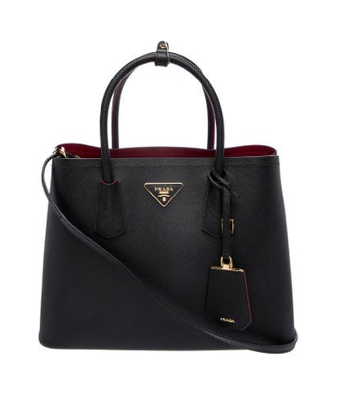 Prada Saffiano Cuir Leather Double Medium