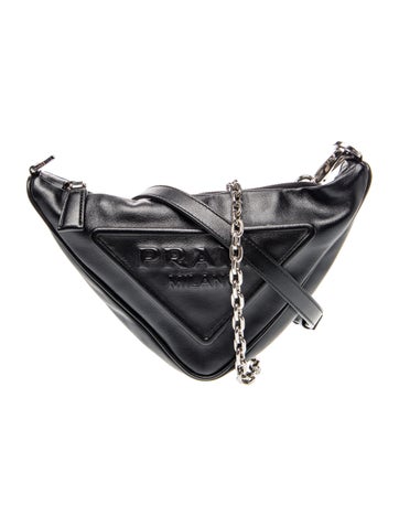 Enameled Metal Triangle Shoulder Bag