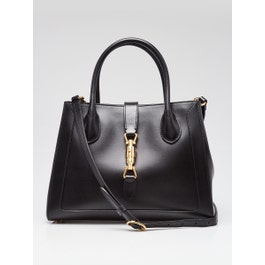 Gucci Black Pebbled Leather Medium 1961 Jackie Tote Bag