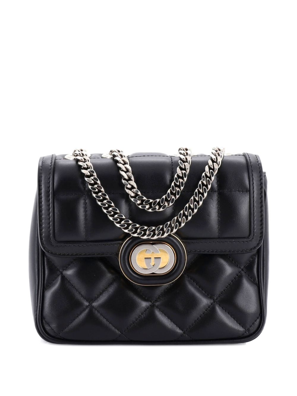 Deco Chain Flap Bag Mixed Matelasse Leather Mini crossbody bag