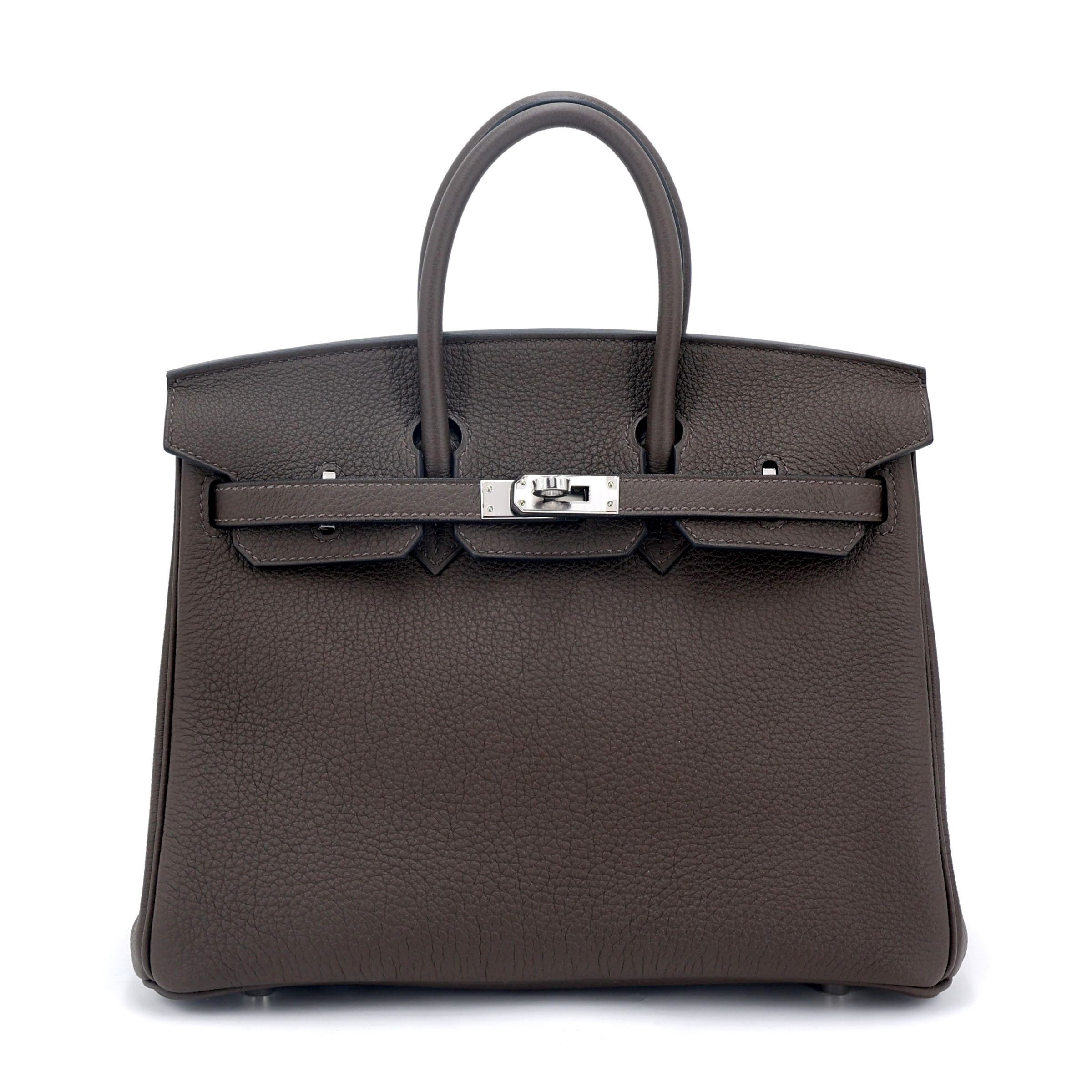 Hermes Brand New ( Rank N ) HERMÈS Birkin 25 Ecorce (4C) Togo Palladium hardware W (2024)