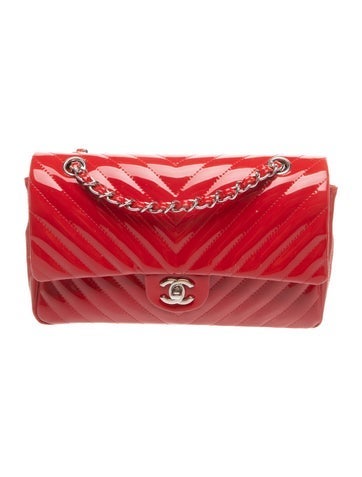 Classic Medium Chevron Double Flap Bag