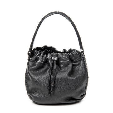 Leather Drawstring Bucket Tote