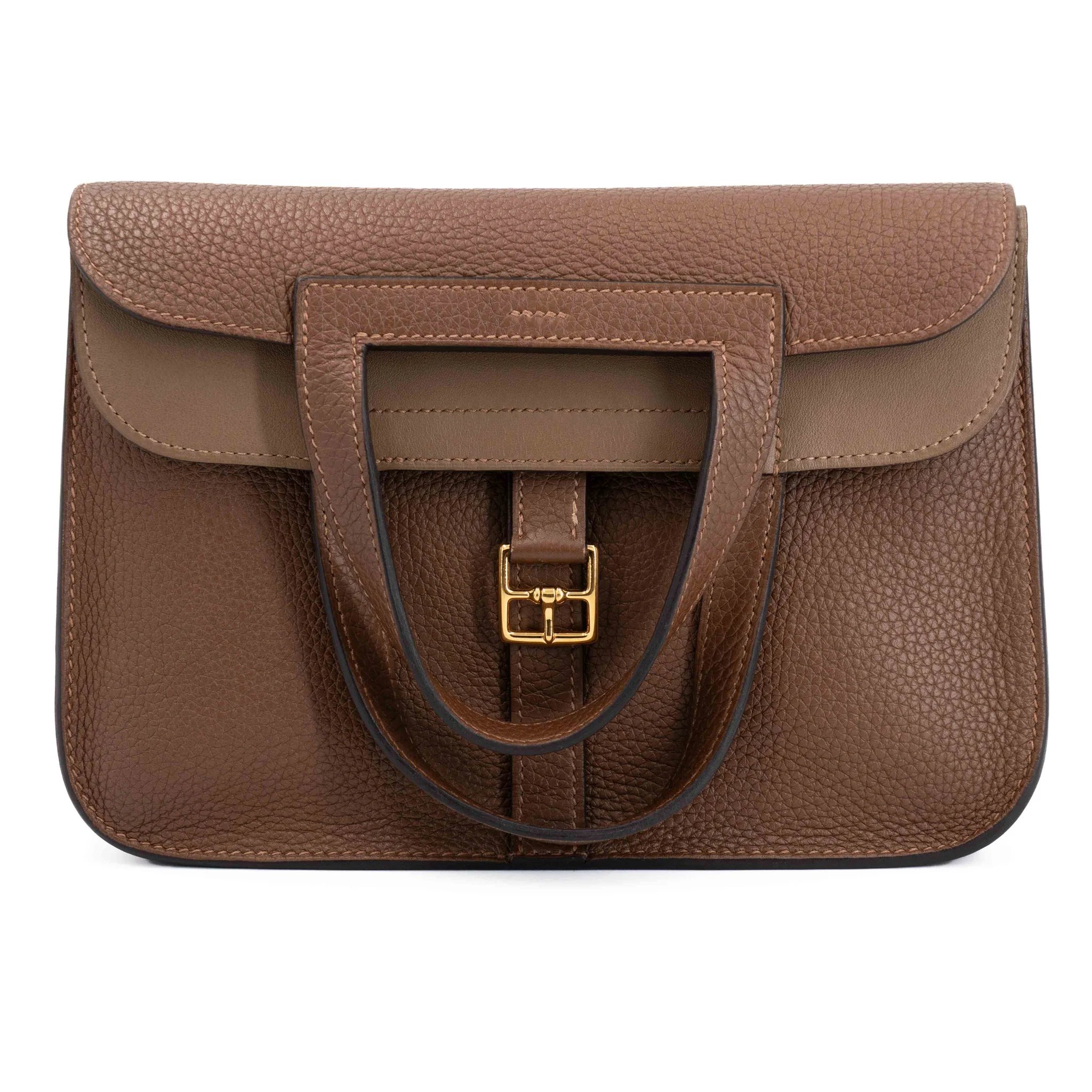 Very Good ( Rank A) HERMÈS Halzan 25 Alezan (3G) Clemence Swift Gold hardware Z (2021)