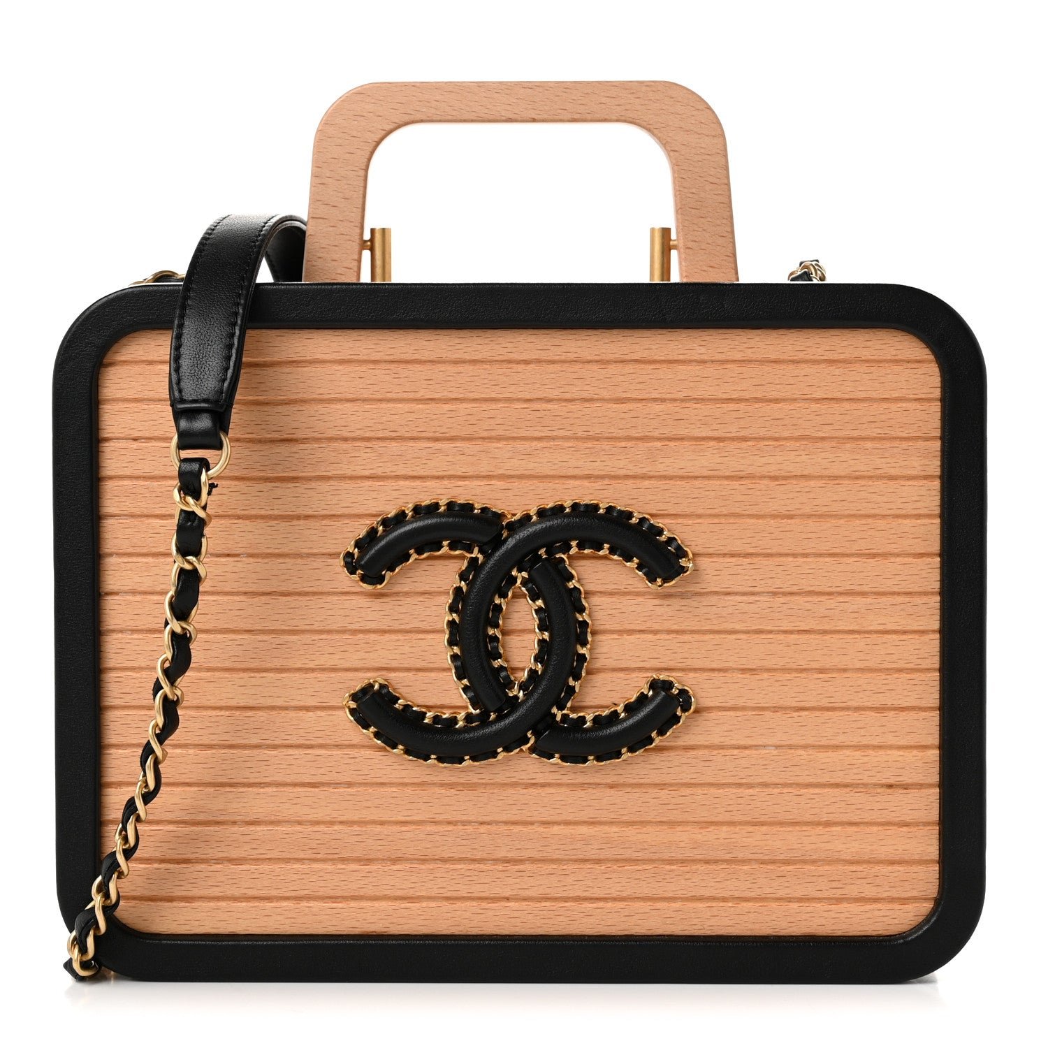 Chanel Beech Wood Lambskin Medium CC Vanity Case Black