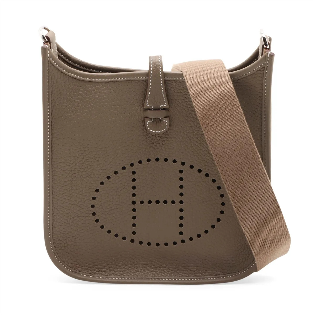 Hermès evelyn 3 23 Taurillon Clemence Etoupe Silver Metal Fittings
