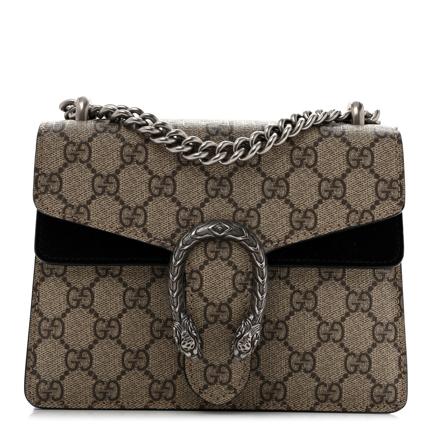 Gucci GG Supreme Monogram Mini Dionysus Shoulder Bag Black