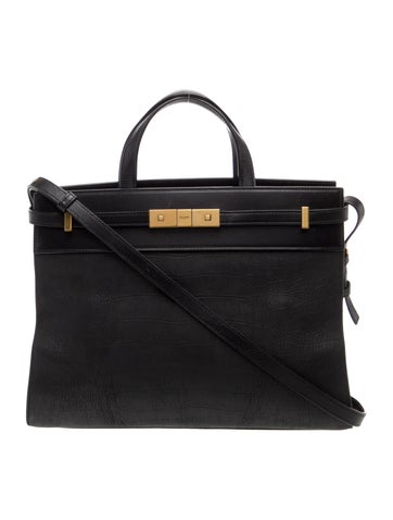 Saint Laurent Embossed Leather Manhattan