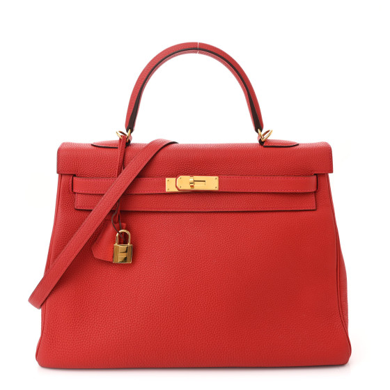 Hermes Togo Kelly Retourne 35 Rouge Casaque