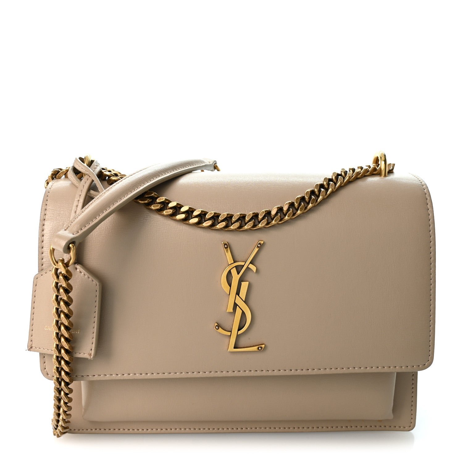 Saint Laurent Calfskin Medium Monogram Sunset Dark Beige