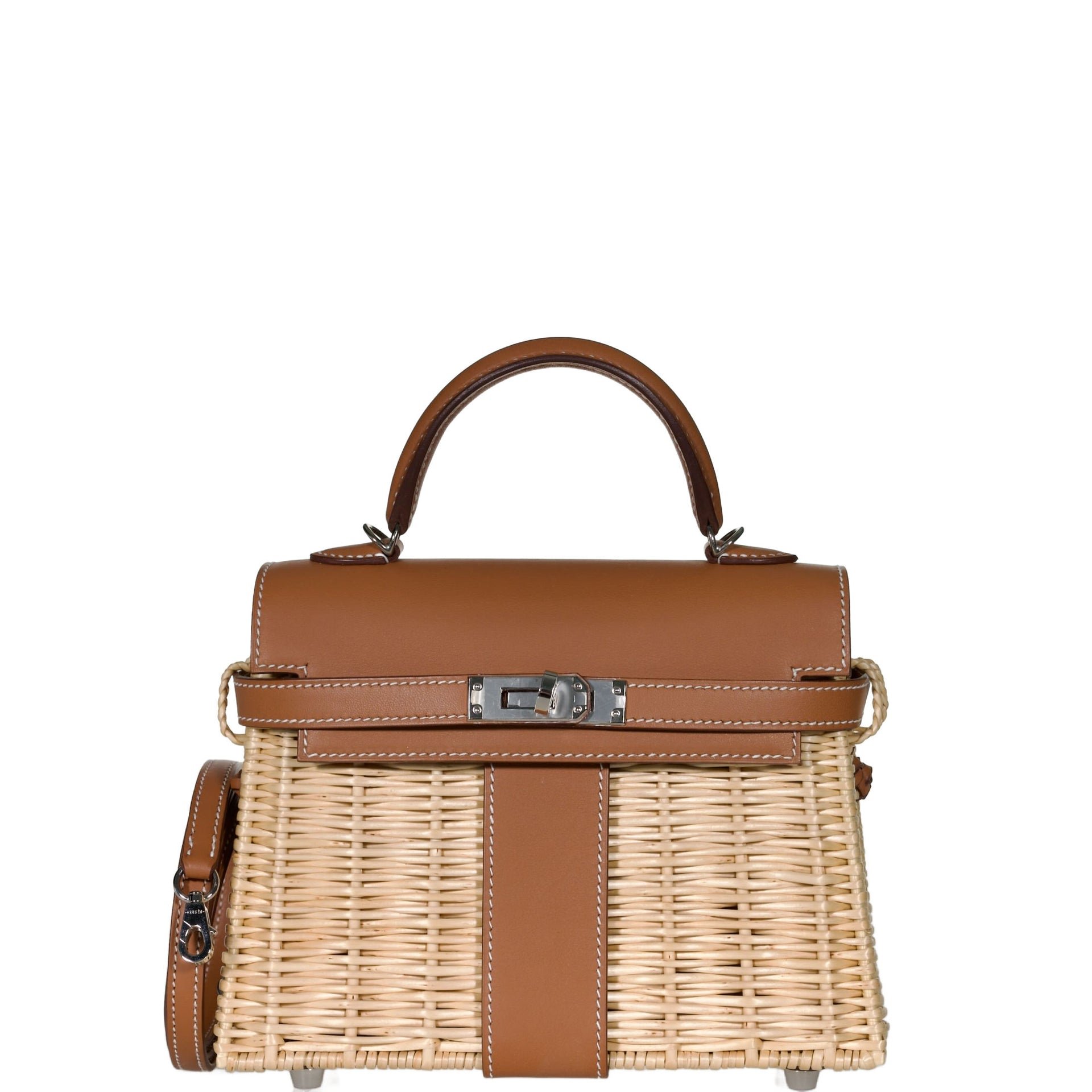 Hermès Mini Kelly Picnic Barenia / Osier Palladium Hardware