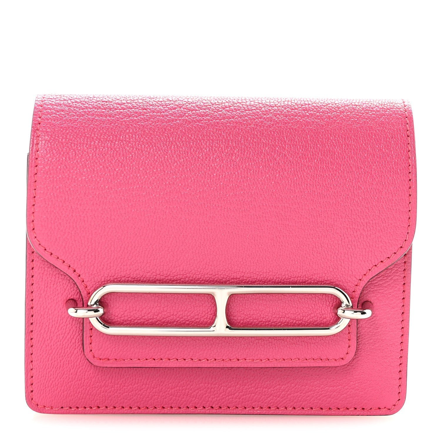 Hermes Chevre Mysore Roulis Slim Wallet Rose Shocking