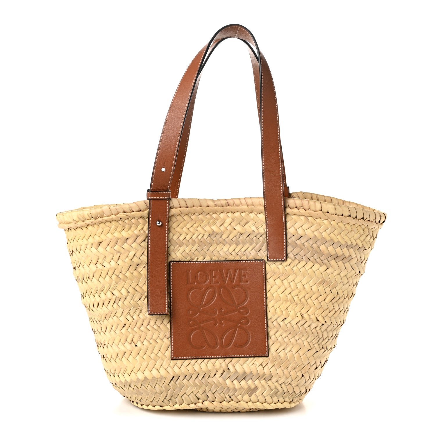 Loewe Raffia Basket Tote Bag Natural Tan