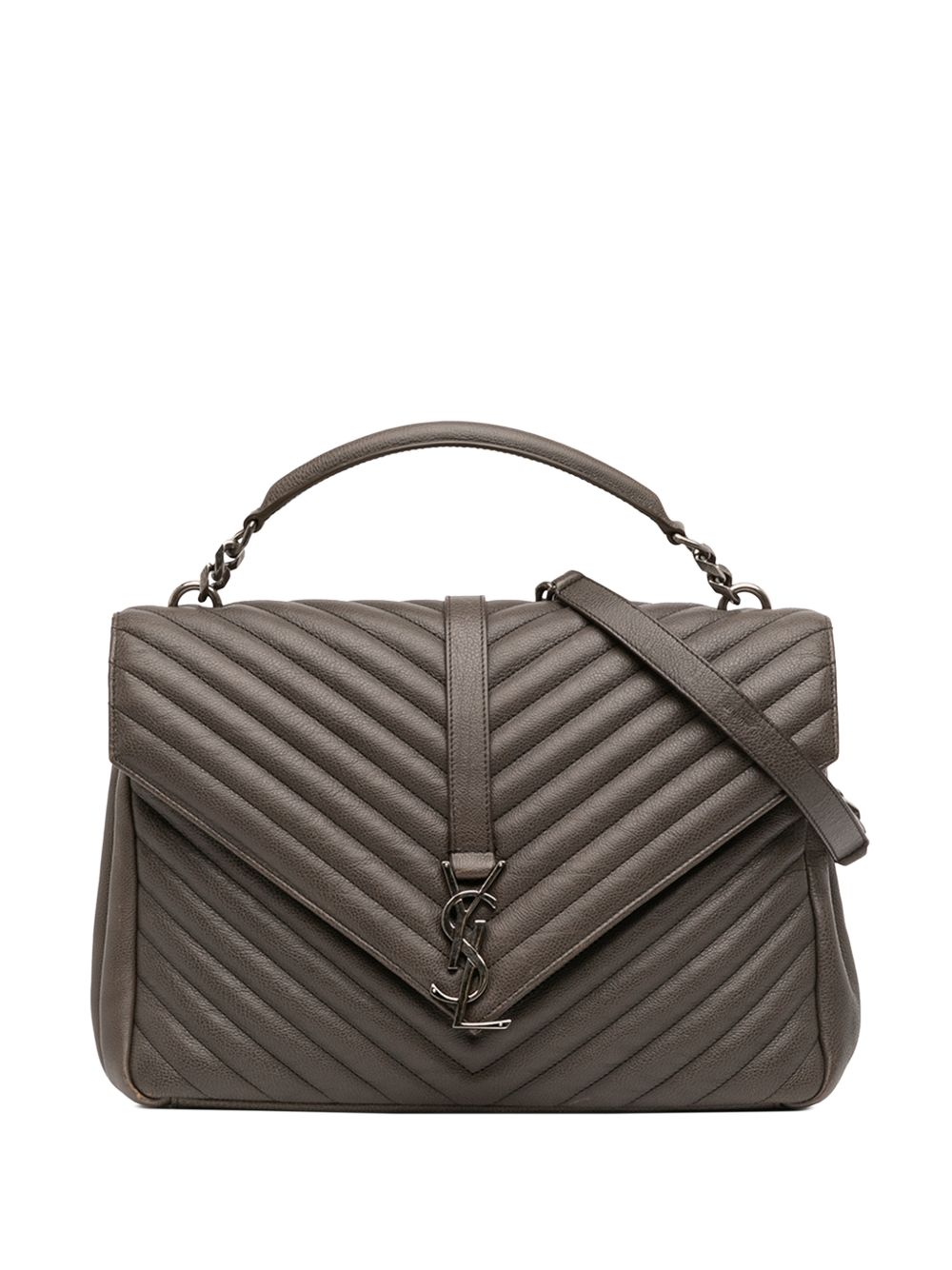 2016 Large Chevron Sheepskin Monogram College Bag satchel