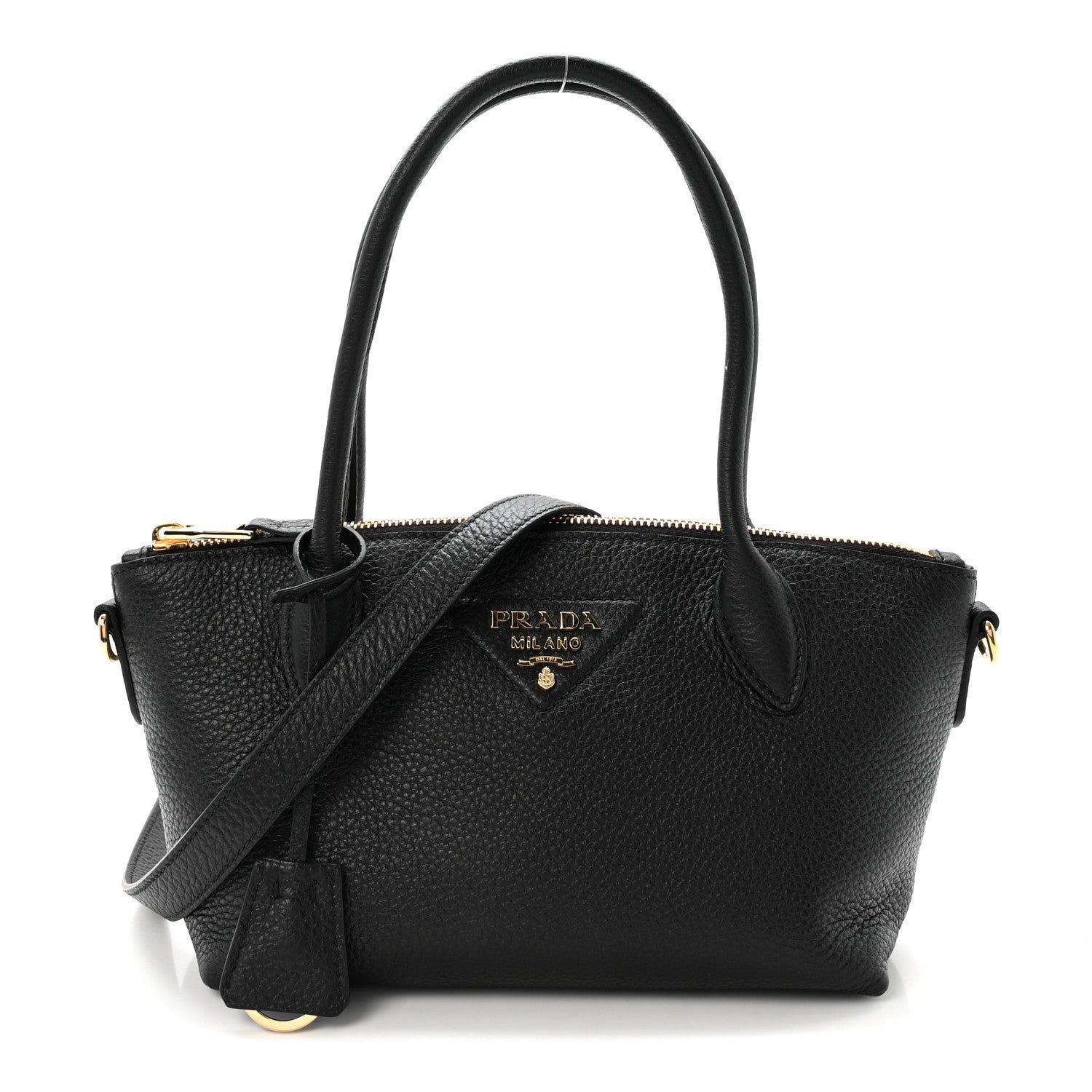 Prada Vitello Daino Small Tote Black