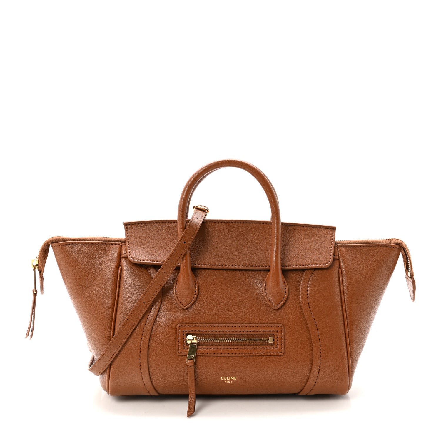 Celine Supple Shiny Lambskin Little New Luggage Soft Tan