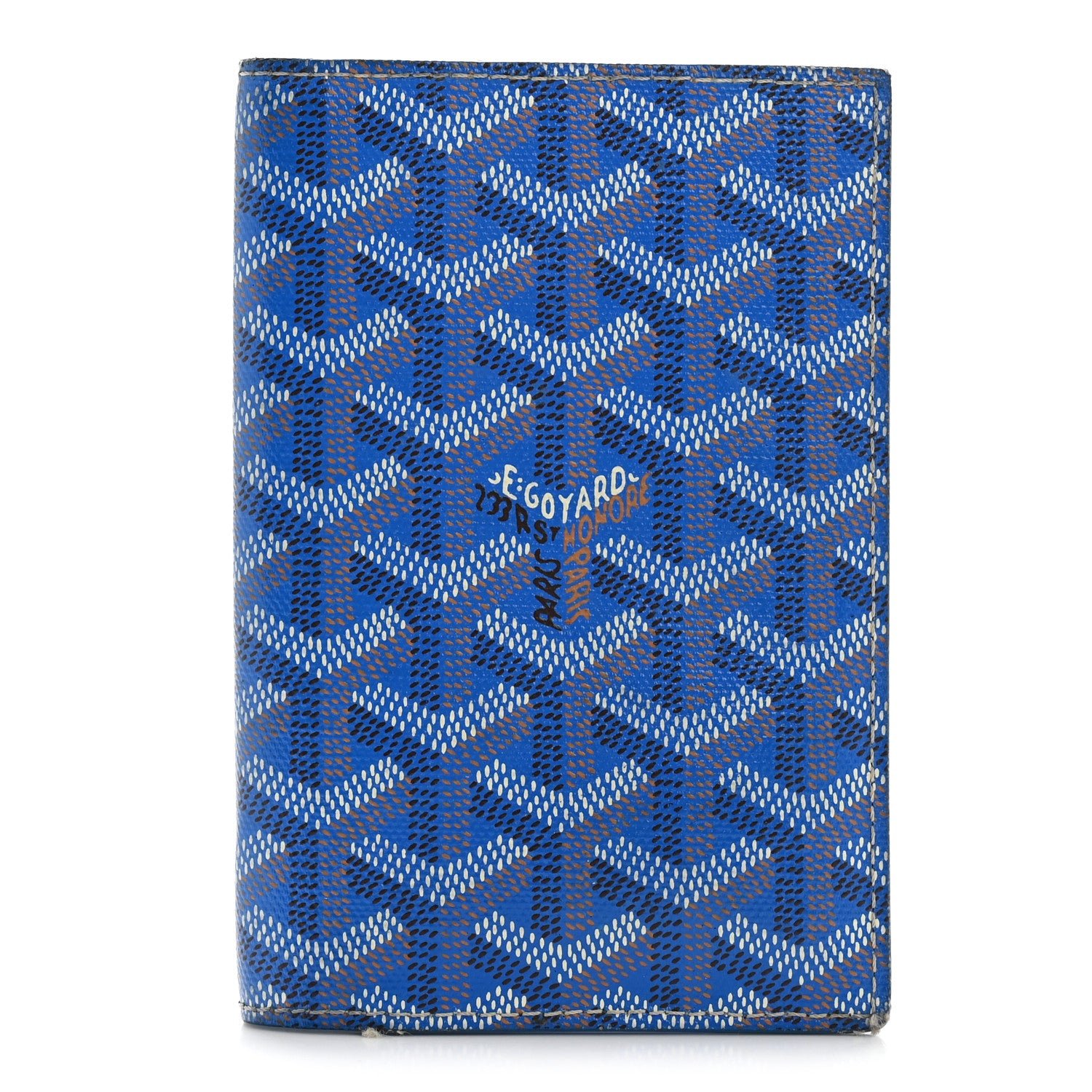 Goyard Goyardine Grenelle Passport Wallet Sky Blue