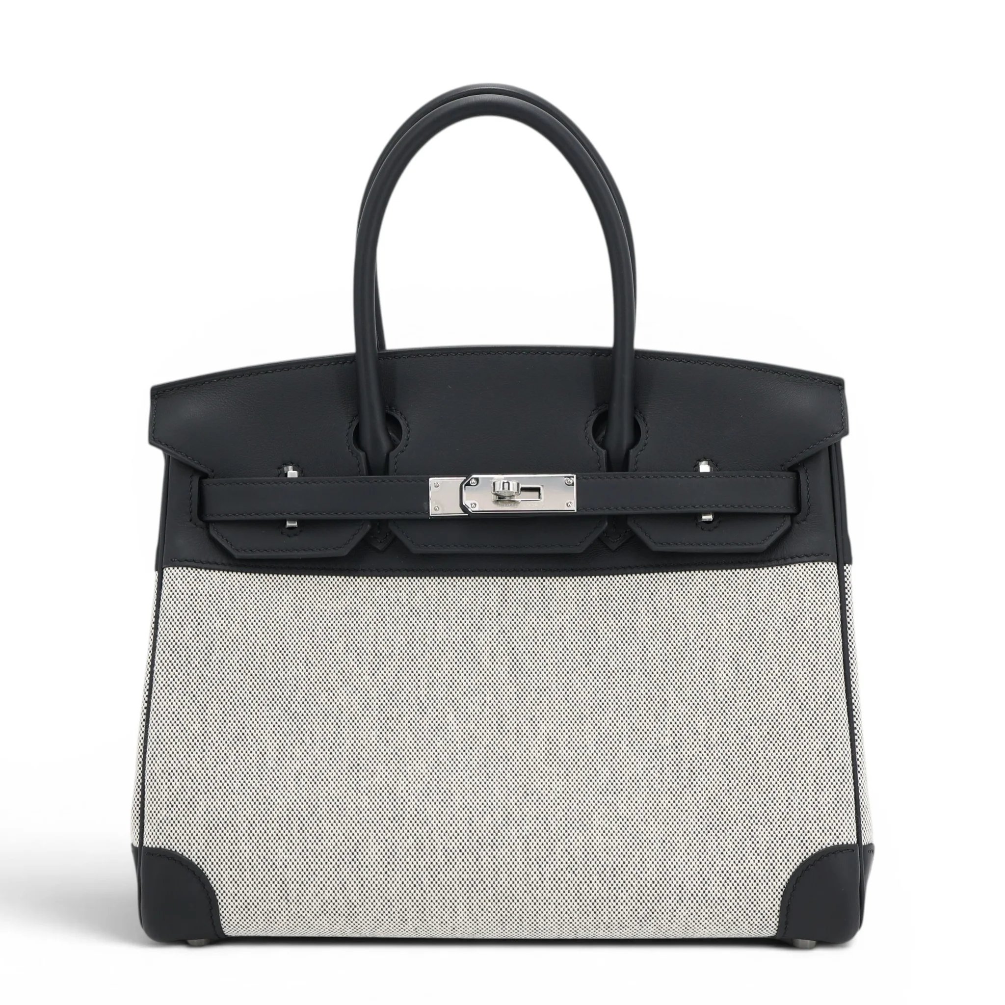 Brand New ( Rank N ) HERMÈS Birkin 30 Noir (89) Toile H canvas Swift Palladium hardware K (2025)