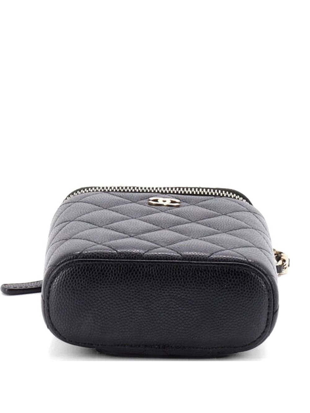 Vertical Classic Vanity Case with Chain Quilted Caviar Small shoulder bag