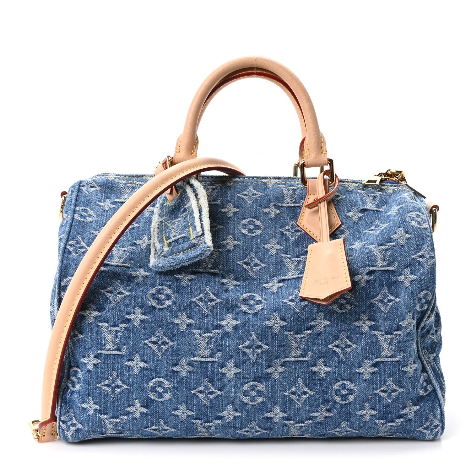 Louis Vuitton Monogram Denim Speedy Soft 30 Blue
