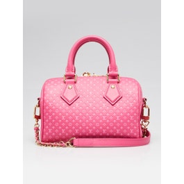Louis Vuitton Louis Vuitton Rose Nanogram Embossed Leather Speedy Bandouliere 20 Bag