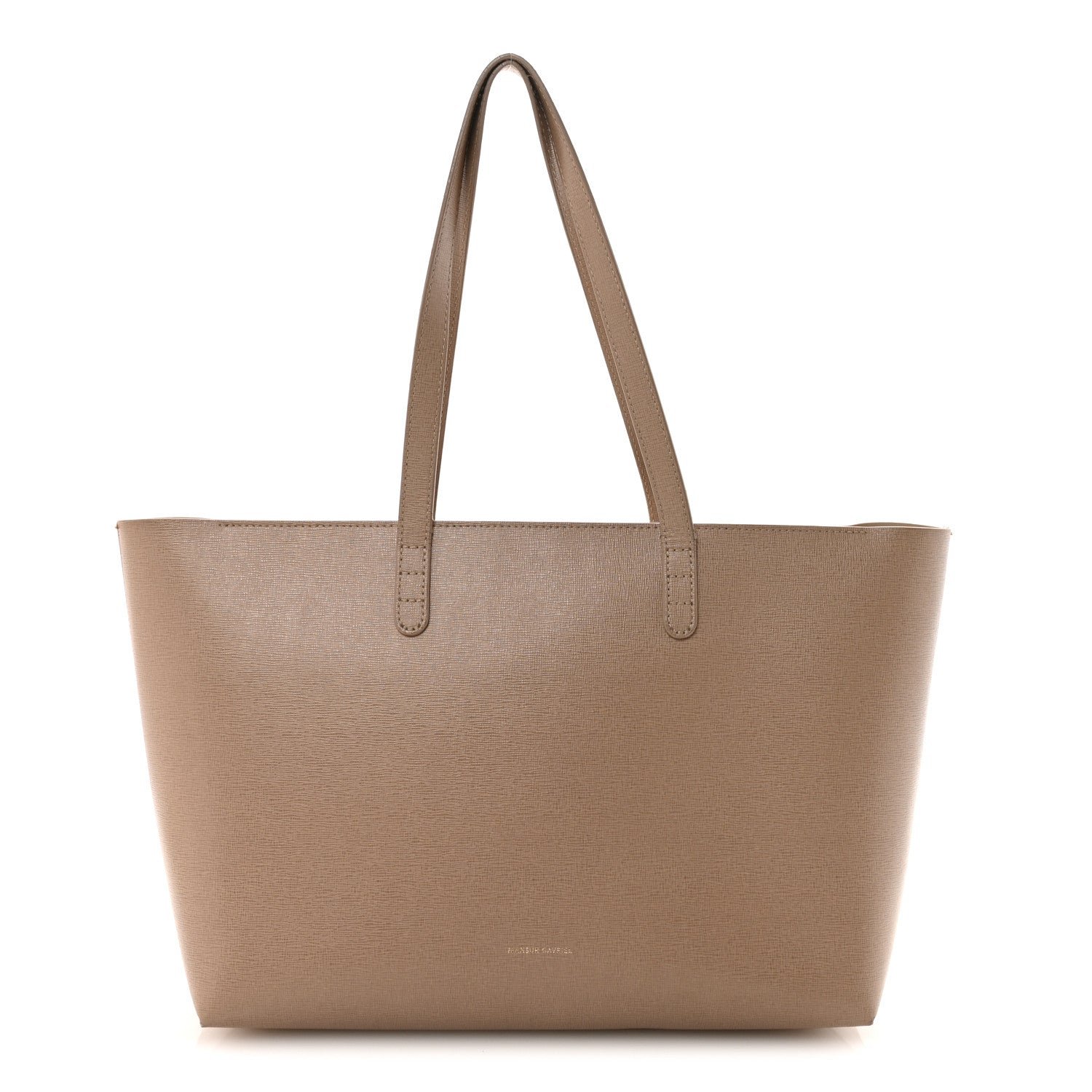 Mansur Gavriel Saffiano Small Zip Tote Beige