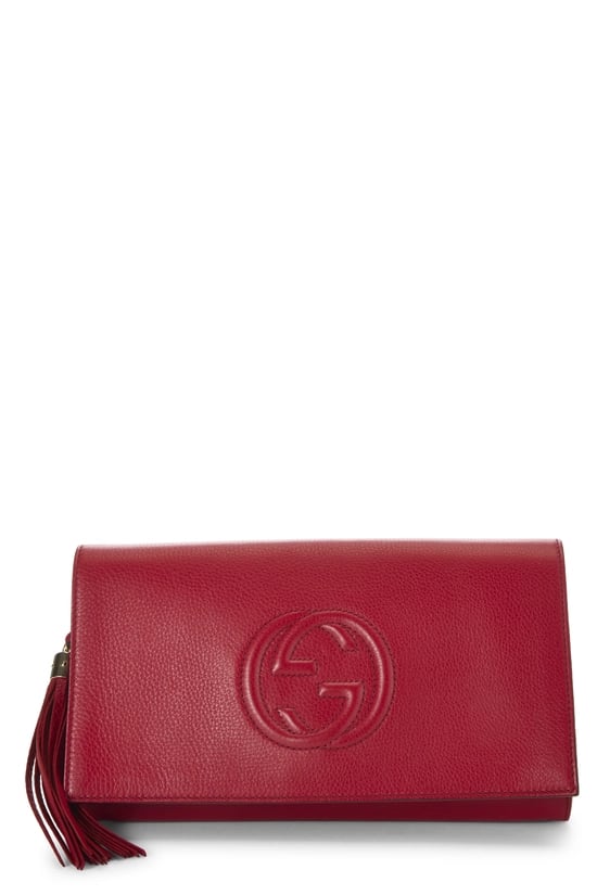 Red Leather Soho Clutch