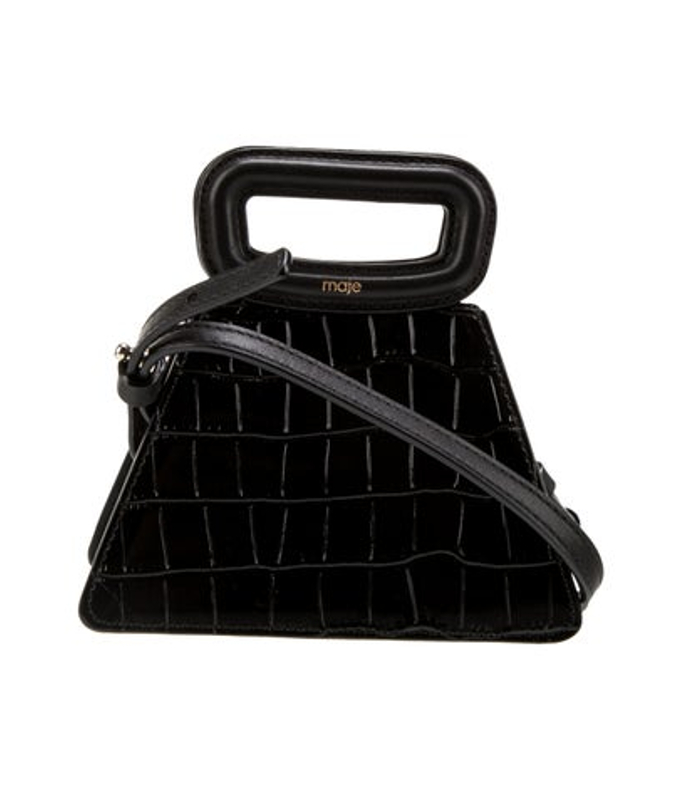 Maje Embossed Leather Shoulder Bag