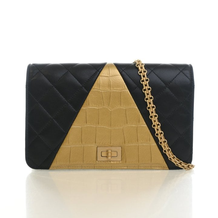 Chanel Crocodile Embossed Leather Reissue 2.55 Wallet On Chain (WOC)